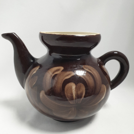 Чайник заварочный, керамика, кракелюр внутри, 2 л, винтаж СССР. Картинка 1
